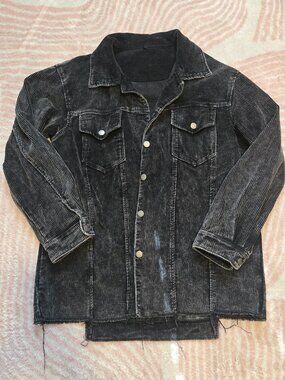 Oversized Button Down Corduroy Jacket | XL